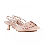 Women Floral Slingback Heels (Pink)