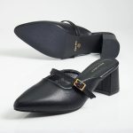 Women Buckle Mules (Black)