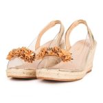 Gold Floral Wedge Sandals