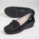 Women Wedge Loafers (Black)
