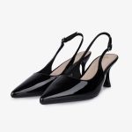 Black Patent Slingback Heels